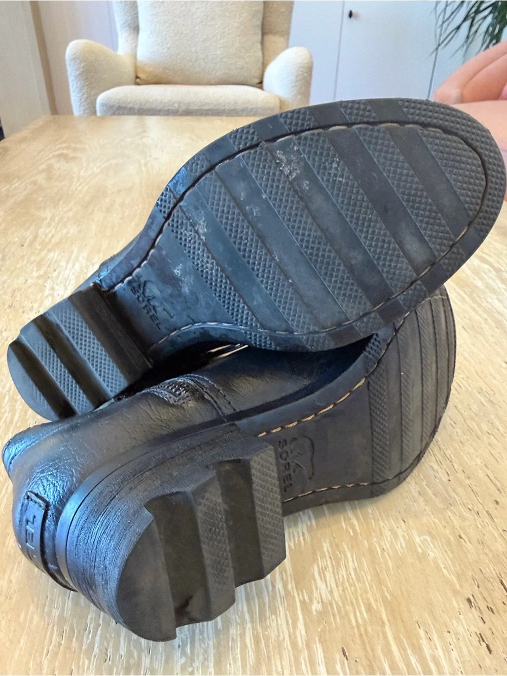 Sorel Black Leather Ankle Boots-Size 7
